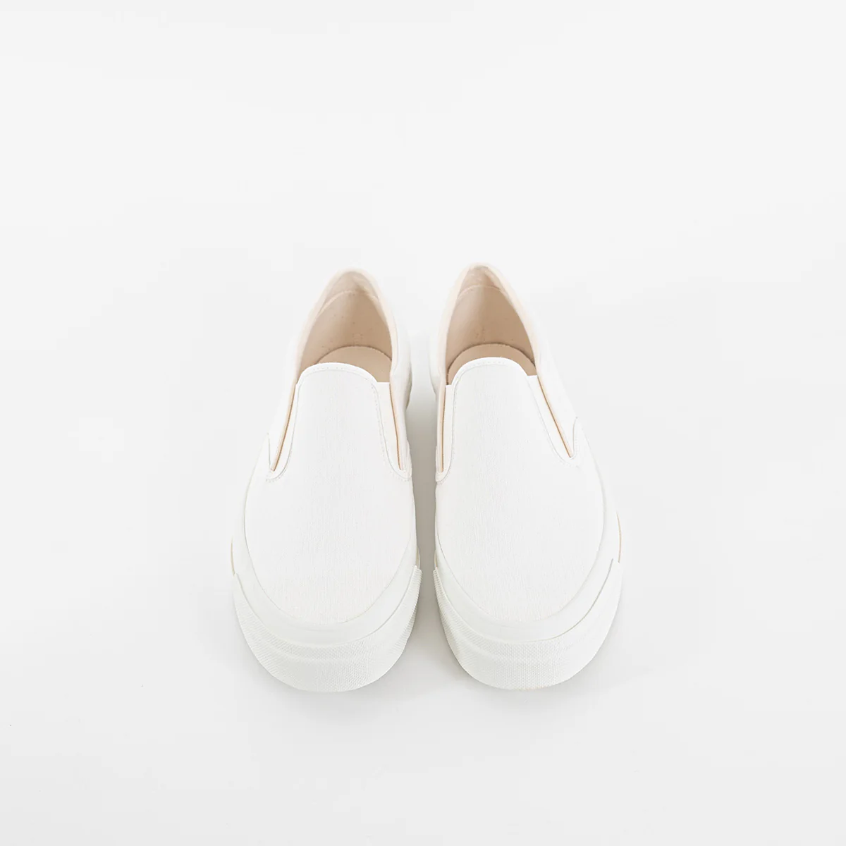 AS-040-WHT - ASAHI COTTON SLIP ON SHOES - White/ White - Image 4