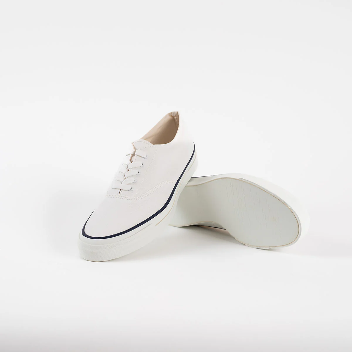 AS-041-WHT - ASAHI Cotton Deck Shoes - White - Image 3