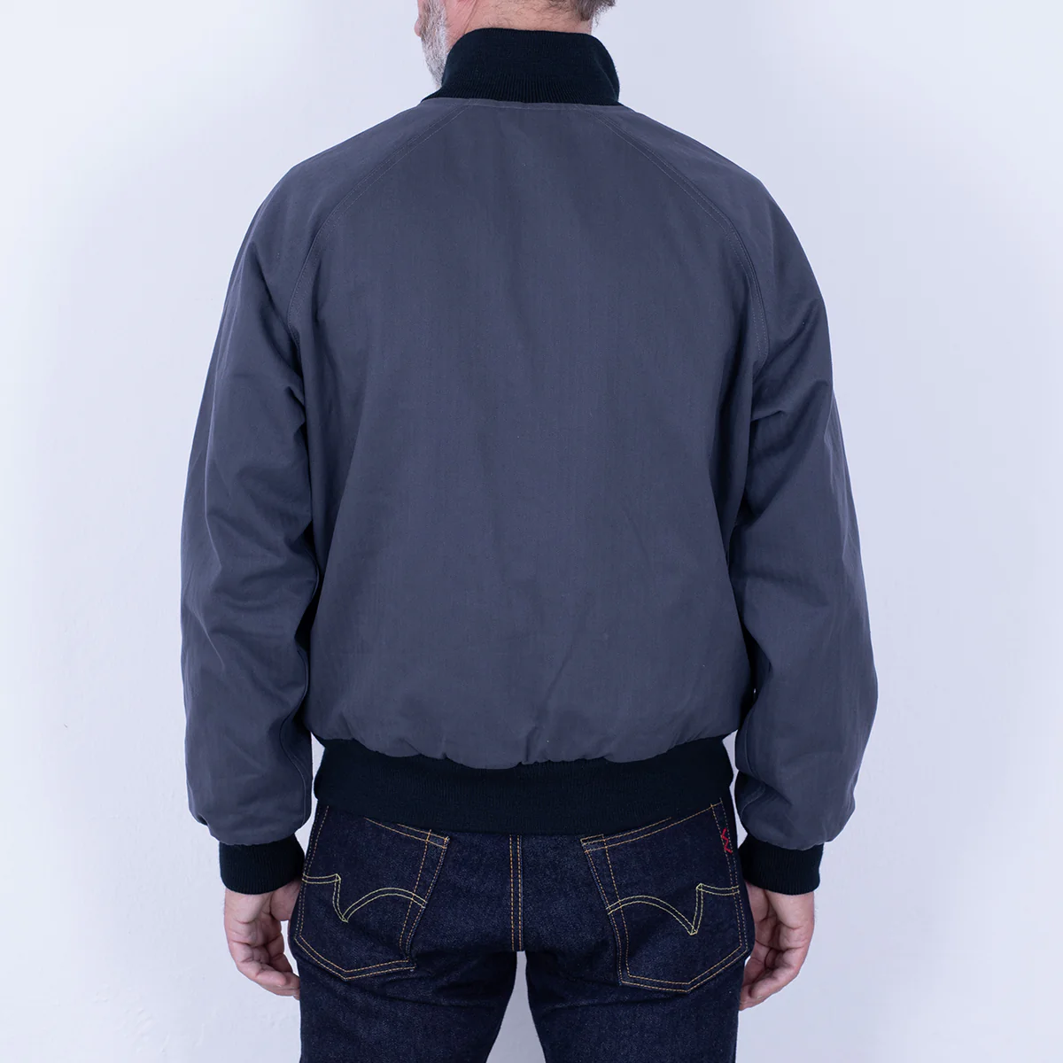 DE-JJA084WC-SLA - DEHEN 1920 Pilot Jacket Dry Wax Cotton - Slate - Image 10