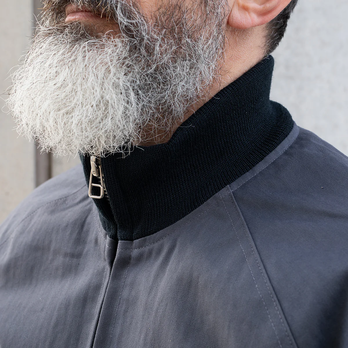 DE-JJA084WC-SLA - DEHEN 1920 Pilot Jacket Dry Wax Cotton - Slate - Image 6