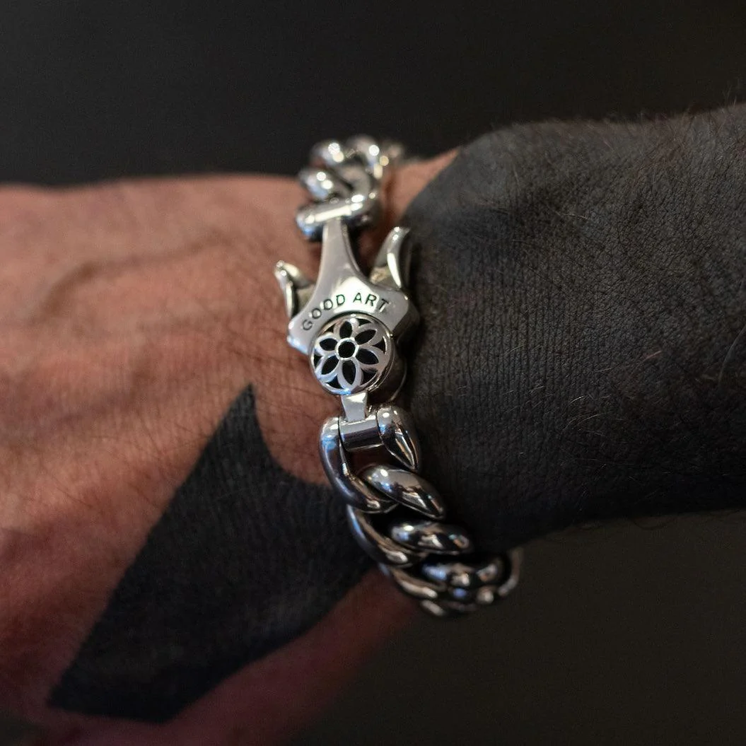 GA-MODEL-10-BRA-A - GOOD ART HLYWD Model 10 Bracelet A - Sterling Silver - Image 3