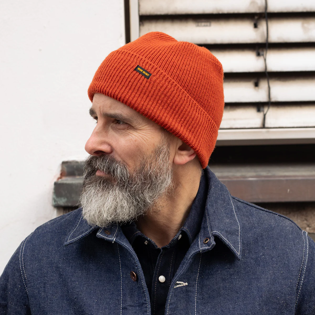 IHG-080-ORA - Wool Ribbed Beanie - Orange - Image 2