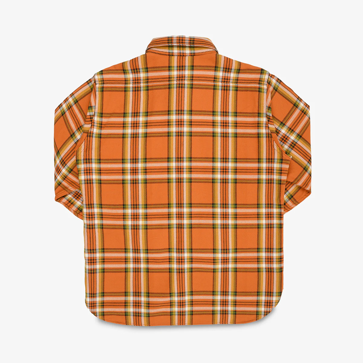 IHSH-442-ORA - 9oz Selvedge Flannel Work Shirt - Orange Check - Image 5