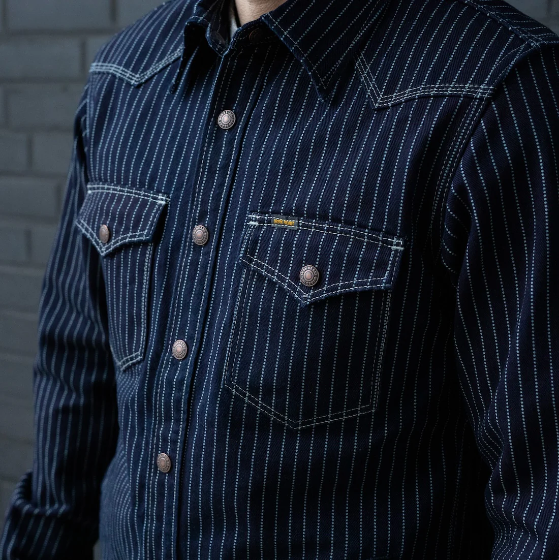 IHSH-227-IND - 12oz Wabash CPO Shirt - Indigo - Image 3