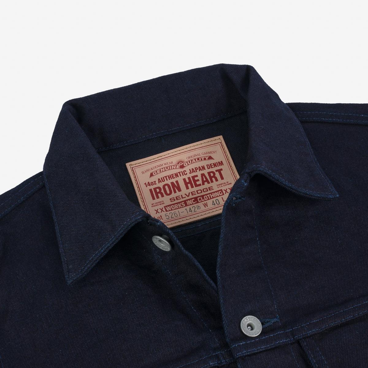 IH-526J-142IB - 14oz Selvedge Denim Modified Type III Jacket - Indigo/Black - Image 4