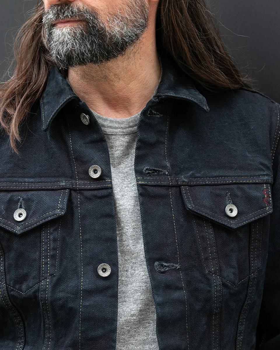 IH-526LOD - 19oz Lefthand Twill Type III Denim Jacket - Black Overdyed - Image 3
