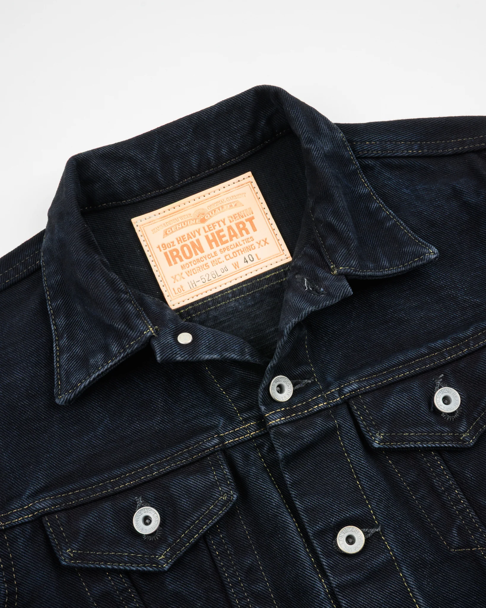 IH-526LOD - 19oz Lefthand Twill Type III Denim Jacket - Black Overdyed - Image 6