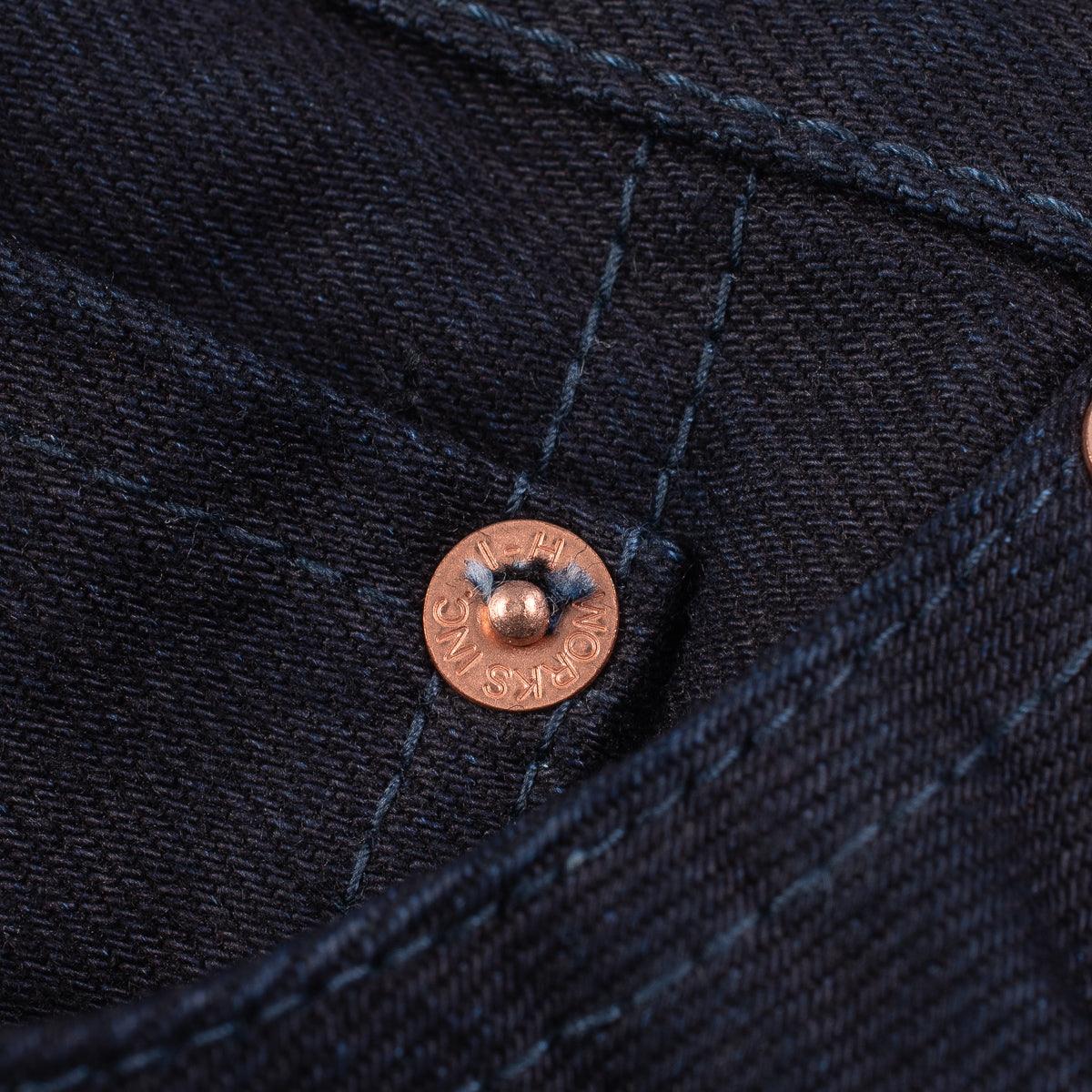 IH-555S-142IB - 14oz Selvedge Denim Super Slim Cut Jeans - Indigo/Black - Image 15