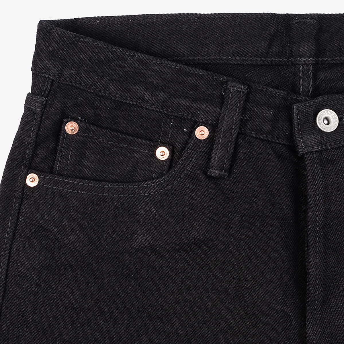 IH-555S-SBG - 21oz Selvedge Denim Slim Cut Jeans - Superblack (Fades To Grey) - Image 5