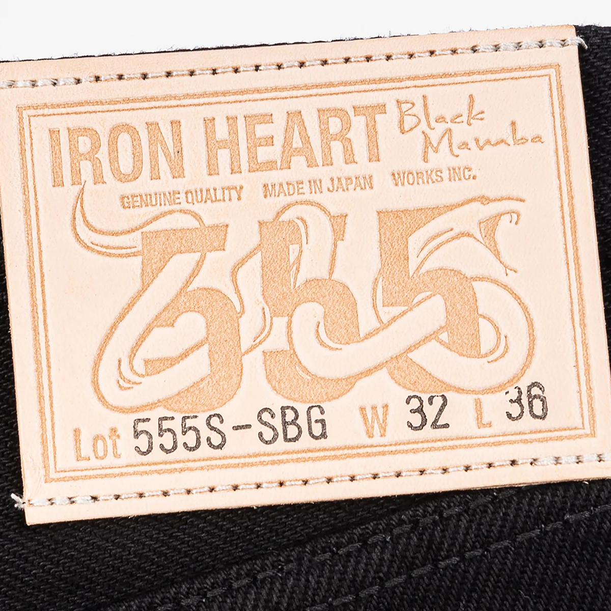 IH-555S-SBG - 21oz Selvedge Denim Slim Cut Jeans - Superblack (Fades To Grey) - Image 8
