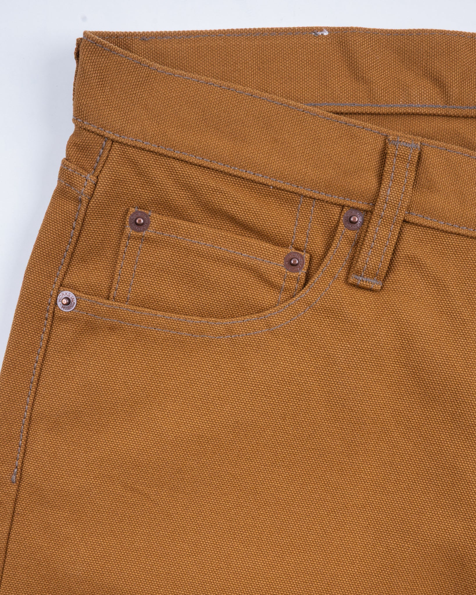 IH-634D - 17oz Duck Straight Cut Jeans - Brown - Image 12