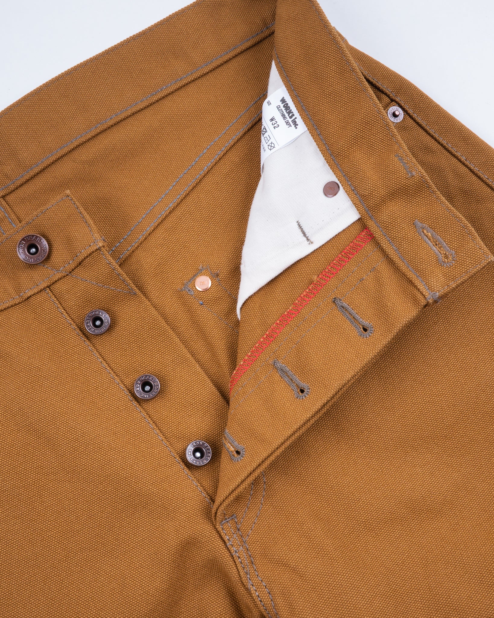 IH-634D - 17oz Duck Straight Cut Jeans - Brown - Image 13