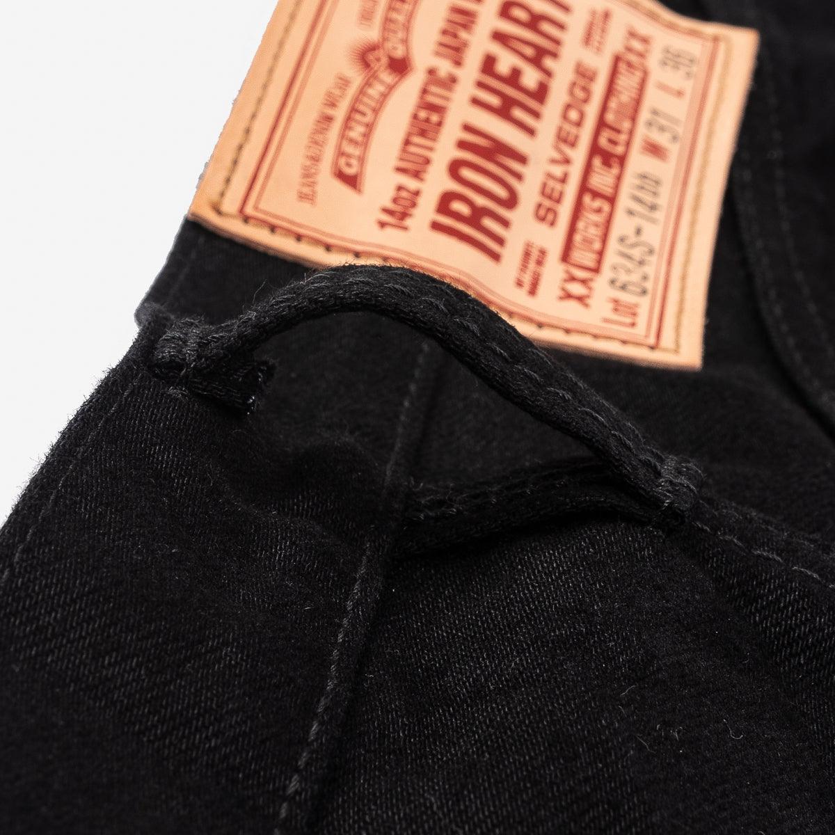 IH-634S-142BB - 14oz Selvedge Denim Straight Cut Jeans - Black/Black - Image 10