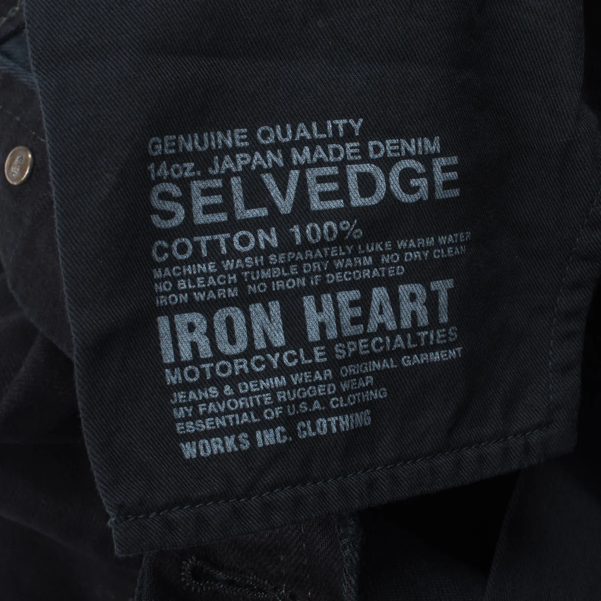 IH-634S-142OD - 14oz Selvedge Denim Straight Cut Jeans - Indigo Overdyed Black - Image 12