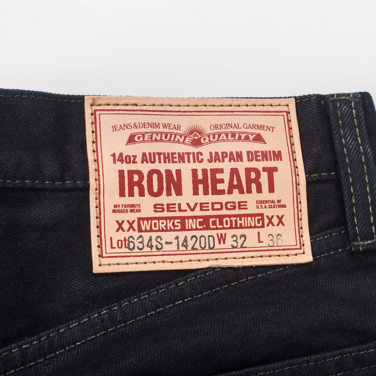 IH-634S-142OD - 14oz Selvedge Denim Straight Cut Jeans - Indigo Overdyed Black - Image 6