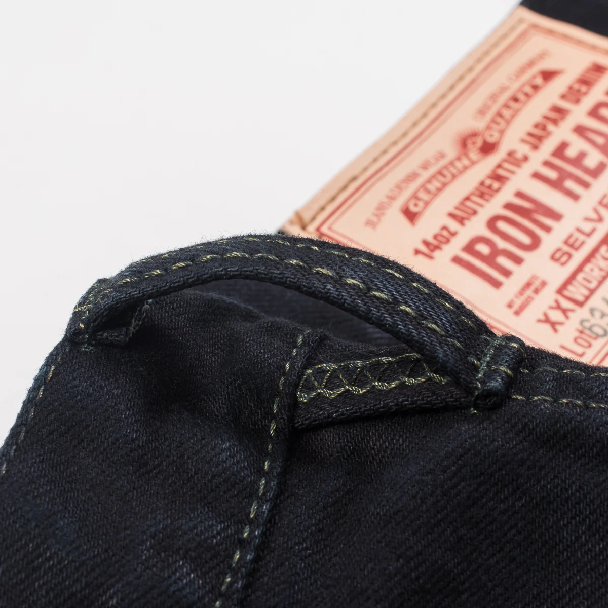 IH-634S-142OD - 14oz Selvedge Denim Straight Cut Jeans - Indigo Overdyed Black - Image 7