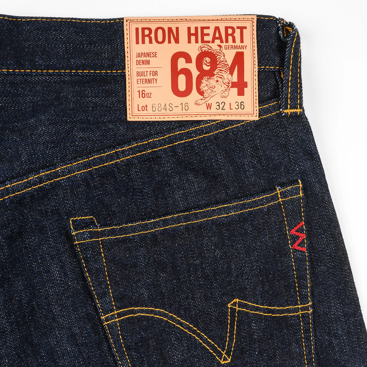 IH-684S-16-GER - Iron Heart Germany 16oz Vintage Selvedge Denim Relaxed Cut Jeans - Indigo - Image 6