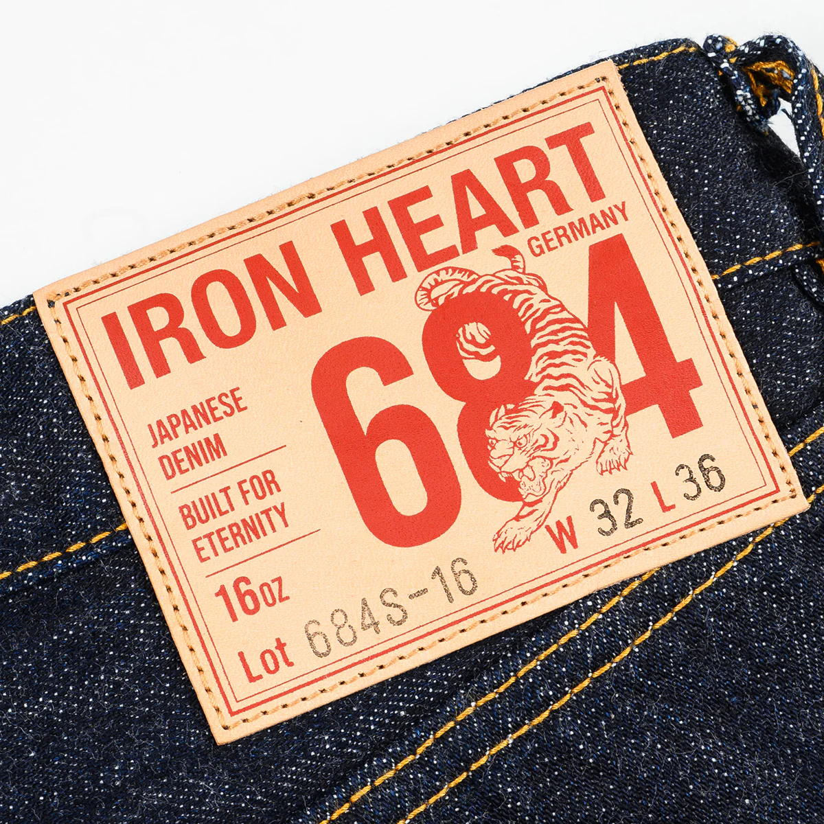 IH-684S-16-GER - Iron Heart Germany 16oz Vintage Selvedge Denim Relaxed Cut Jeans - Indigo - Image 7