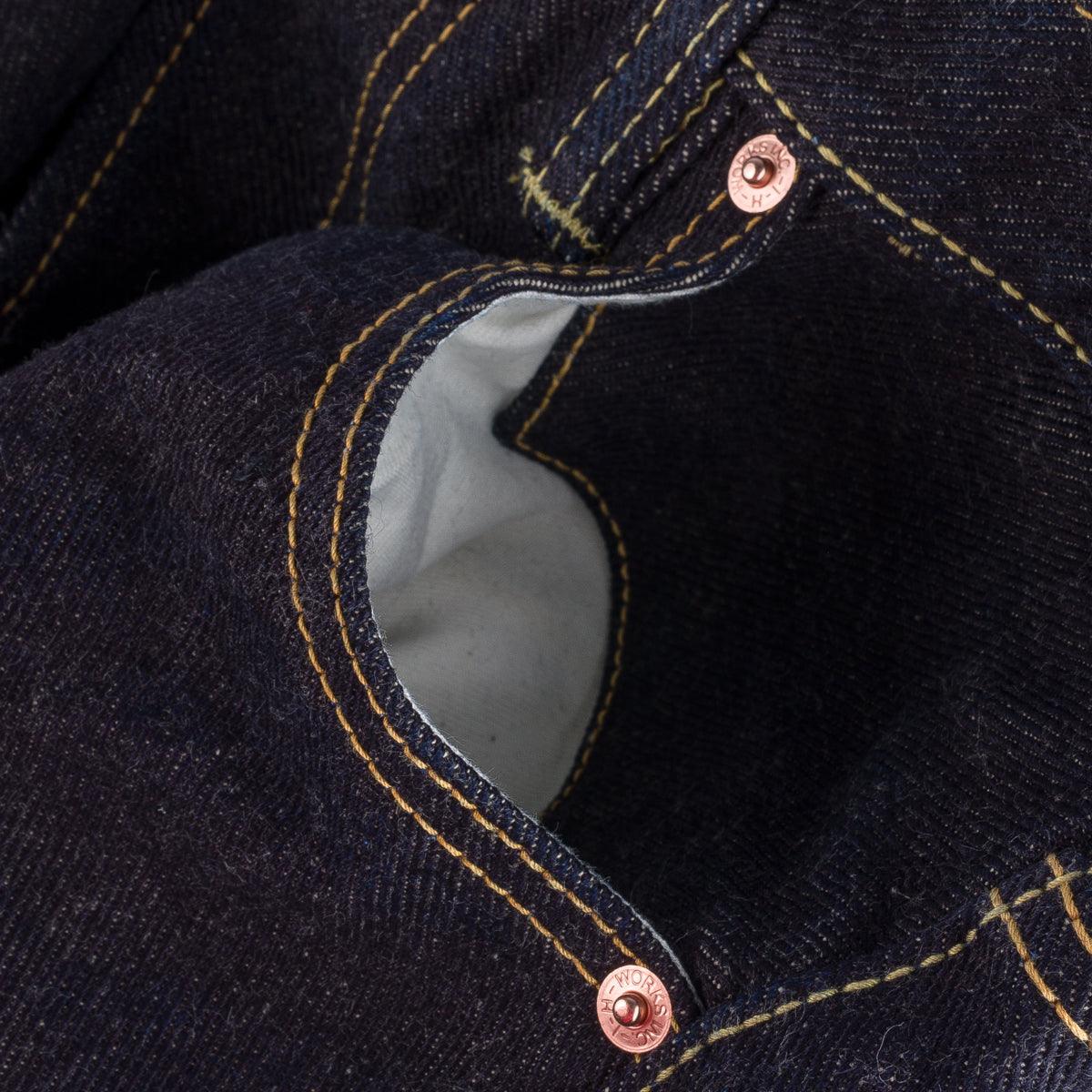 IH-634S-19L - 19oz Left Hand Twill Selvedge Denim Straight Cut Jeans - Indigo - Image 10