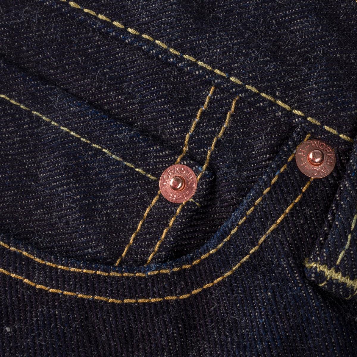 IH-634S-19L - 19oz Left Hand Twill Selvedge Denim Straight Cut Jeans - Indigo - Image 8