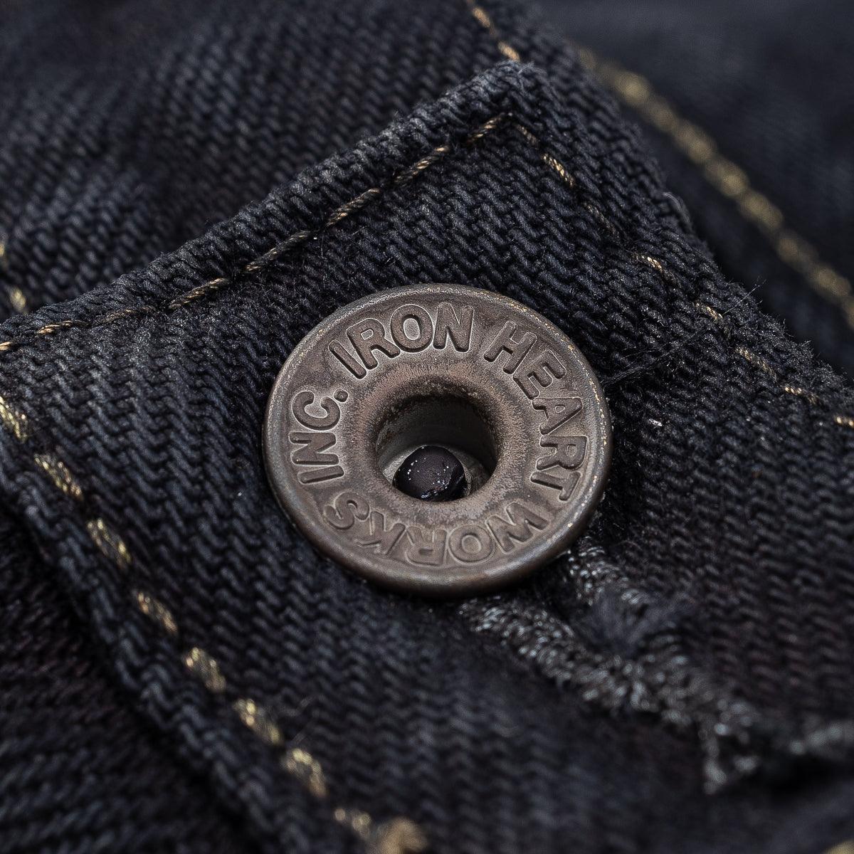 IH-634S-B - 21oz Selvedge Denim Straight Cut Jeans - Indigo Overdyed Black - Image 13