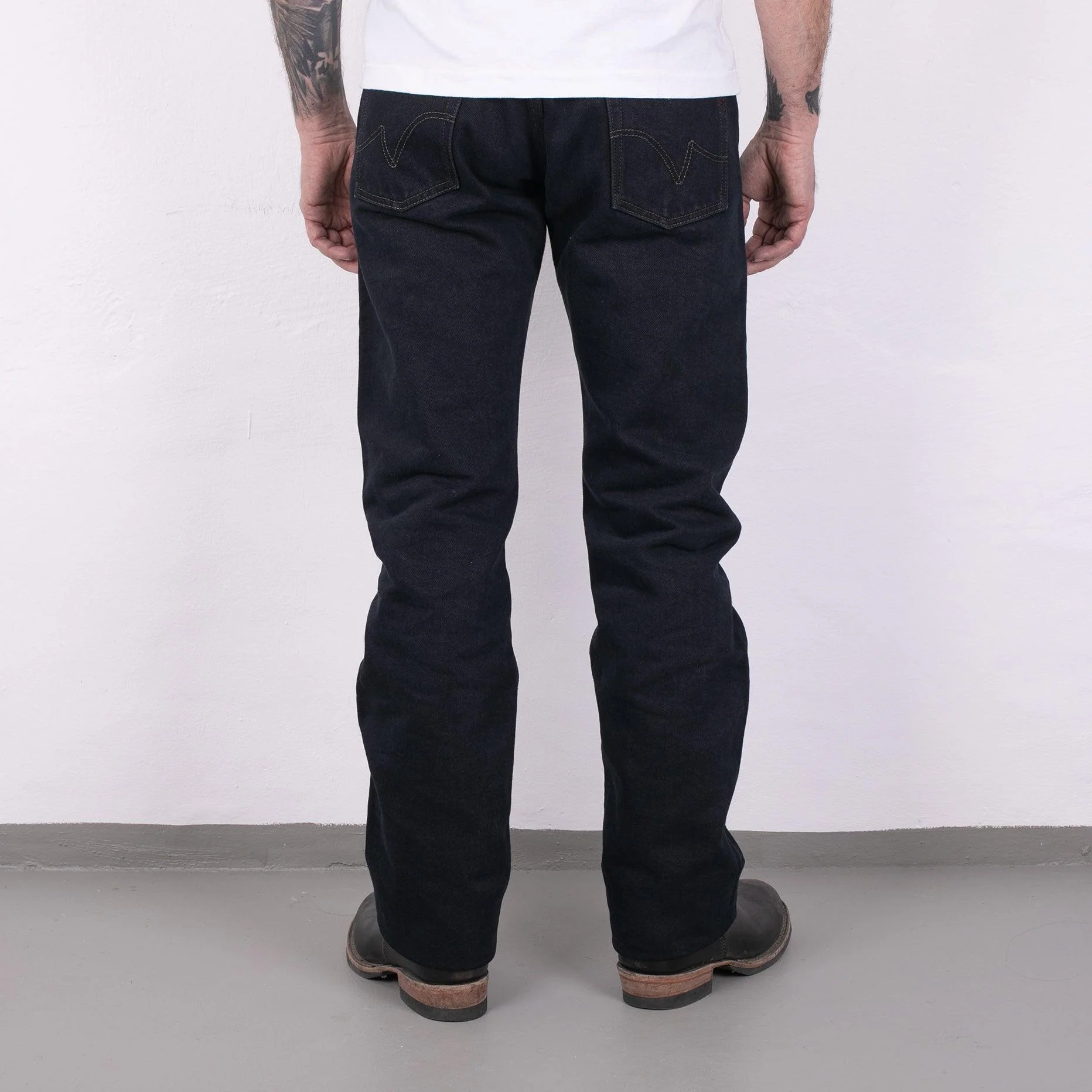 IH-634S-B - 21oz Selvedge Denim Straight Cut Jeans - Indigo Overdyed Black - Image 5