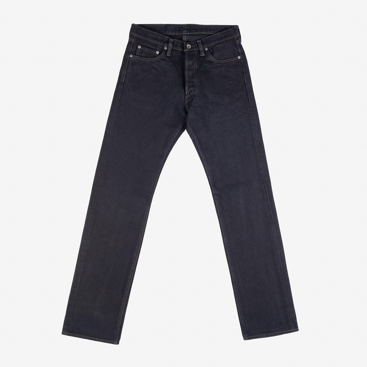 IH-634S-B - 21oz Selvedge Denim Straight Cut Jeans - Indigo Overdyed Black - Image 7
