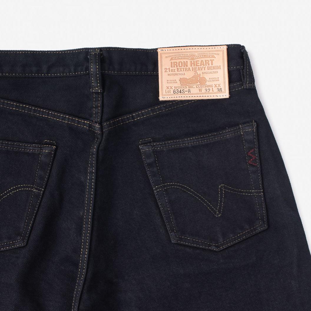 IH-634S-B - 21oz Selvedge Denim Straight Cut Jeans - Indigo Overdyed Black - Image 8