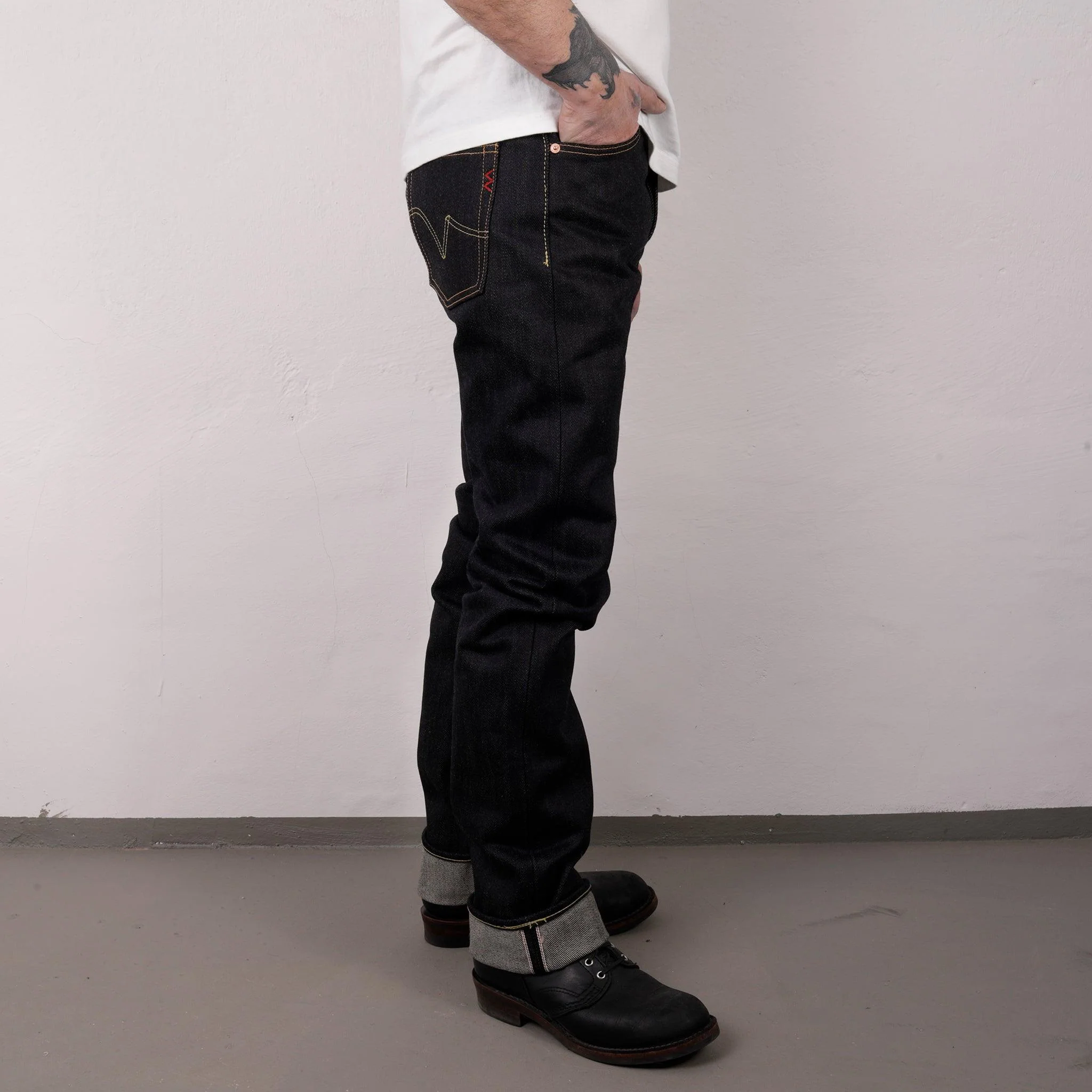 IH-666-XHS - 25oz Slim Straight Cut Jeans - Indigo - Image 4