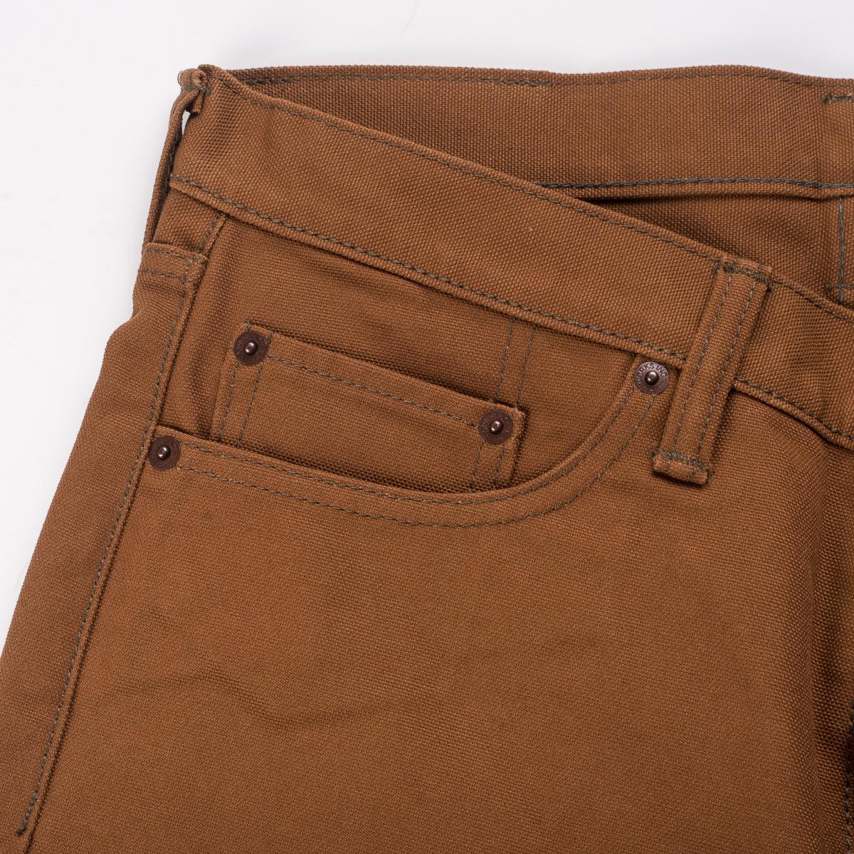 IH-666D - 17oz Duck Slim Straight Jeans - Brown - Image 7