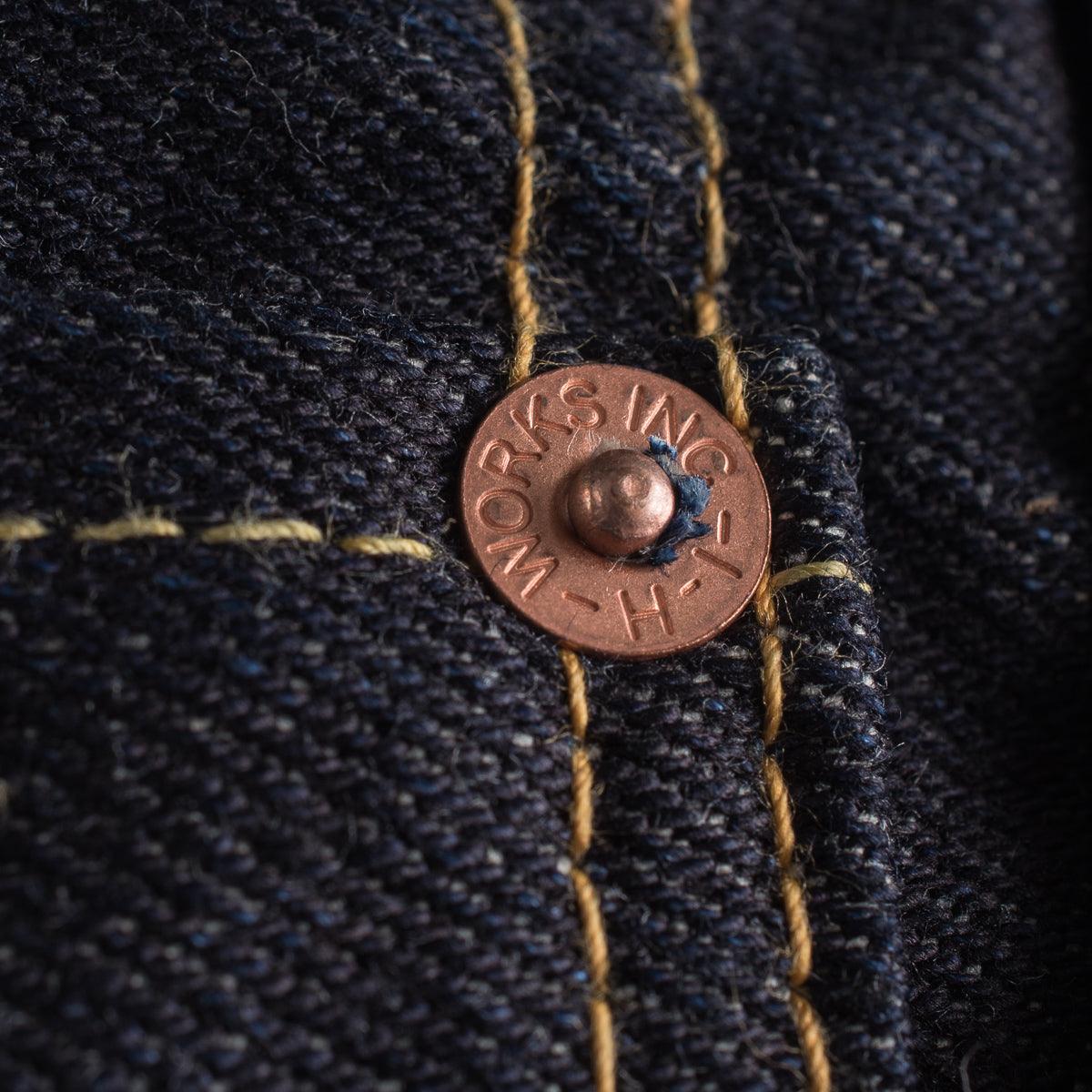 IH-666S-142 - 14oz Selvedge Denim Slim Straight Cut Jeans - Indigo - Image 13