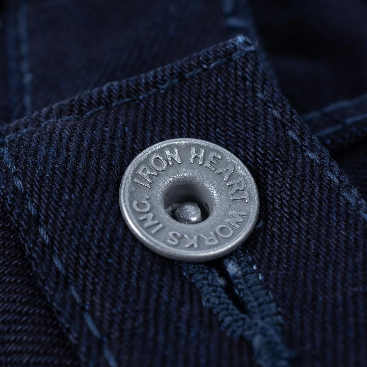 IH-666S-14II - 14oz Selvedge Denim Slim Straight Cut Jeans - Indigo/Indigo - Image 8