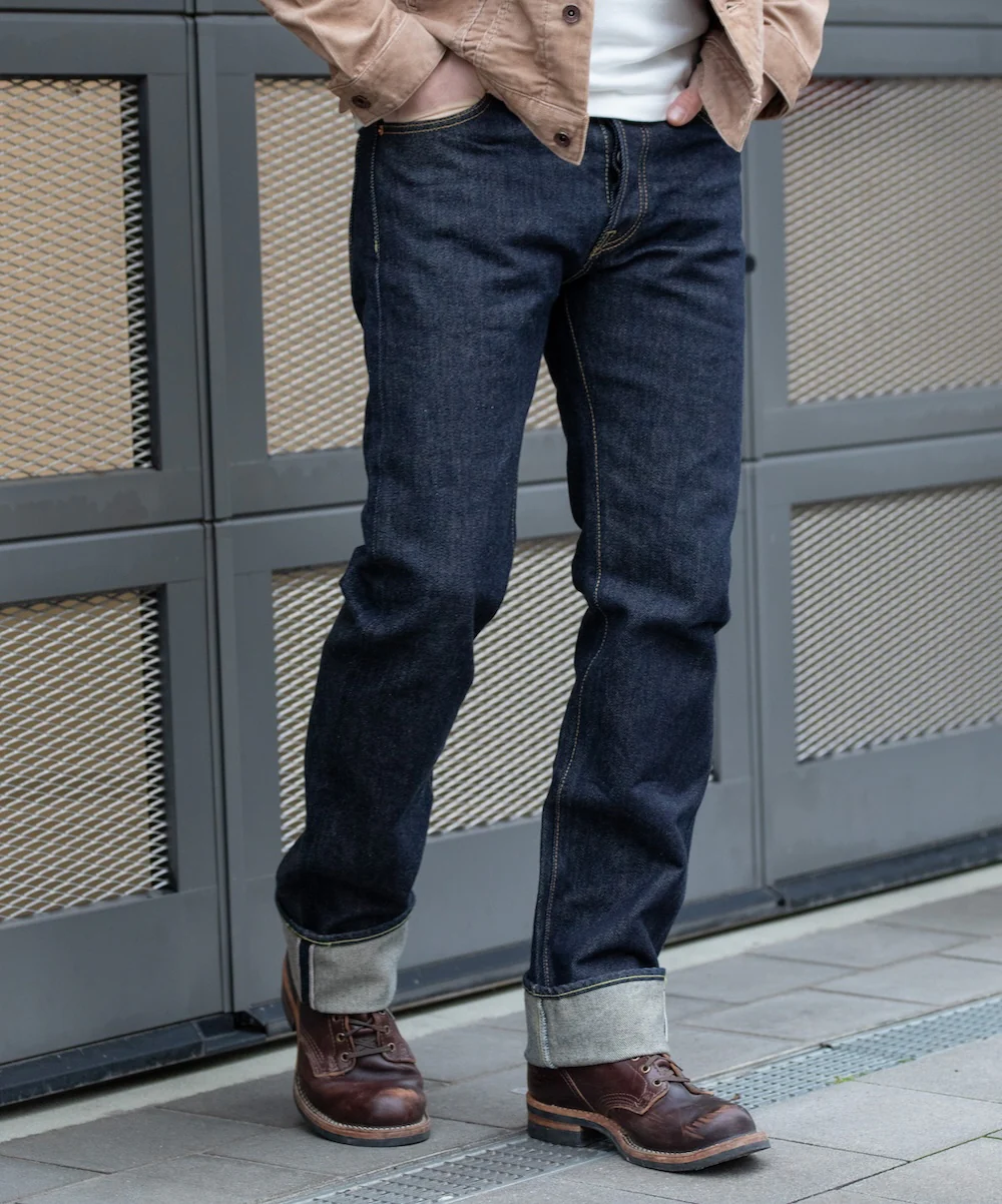 IH-666S-21 - 21oz Selvedge Denim Slim Straight Cut Jeans - Indigo - Image 3
