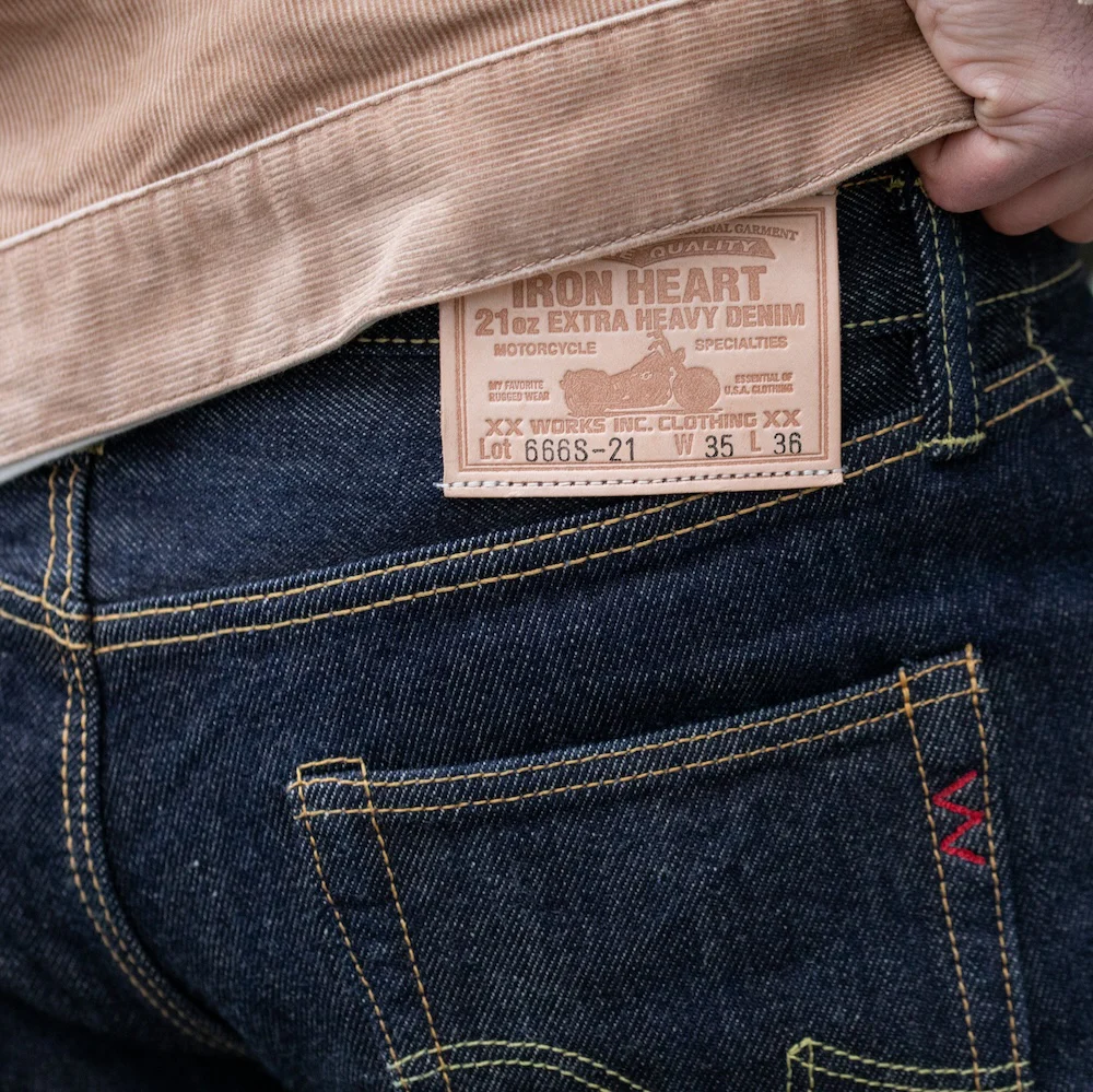 IH-666S-21 - 21oz Selvedge Denim Slim Straight Cut Jeans - Indigo - Image 4