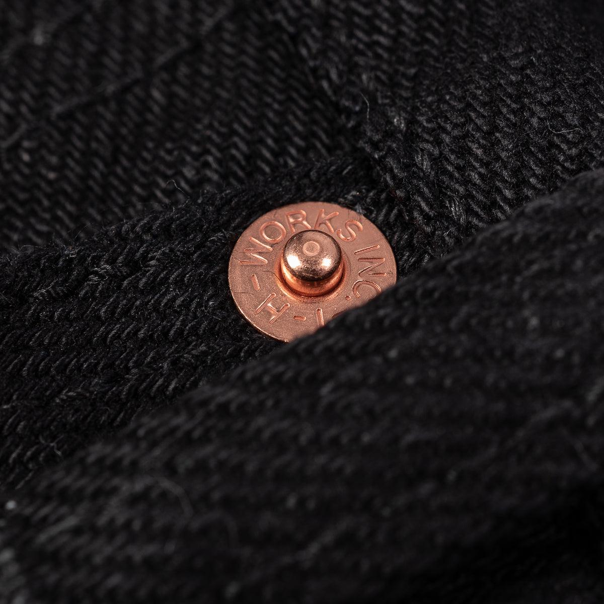 IH-666S-SBG - 21oz Selvedge Denim Slim Straight Jeans - Superblack (Fades To Grey) - Image 13