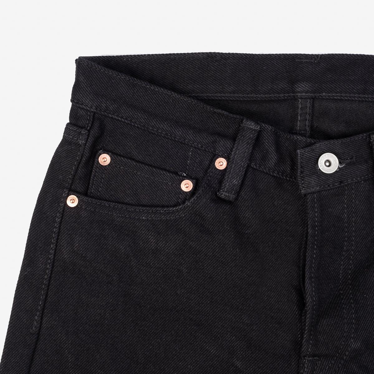 IH-666S-SBG - 21oz Selvedge Denim Slim Straight Jeans - Superblack (Fades To Grey) - Image 16