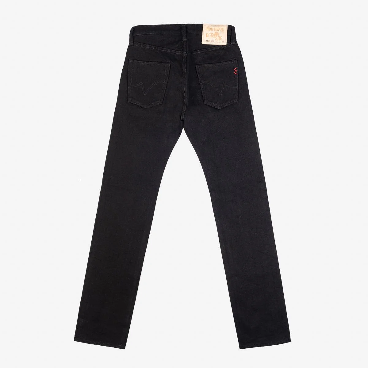 IH-666S-SBG - 21oz Selvedge Denim Slim Straight Jeans - Superblack (Fades To Grey) - Image 7