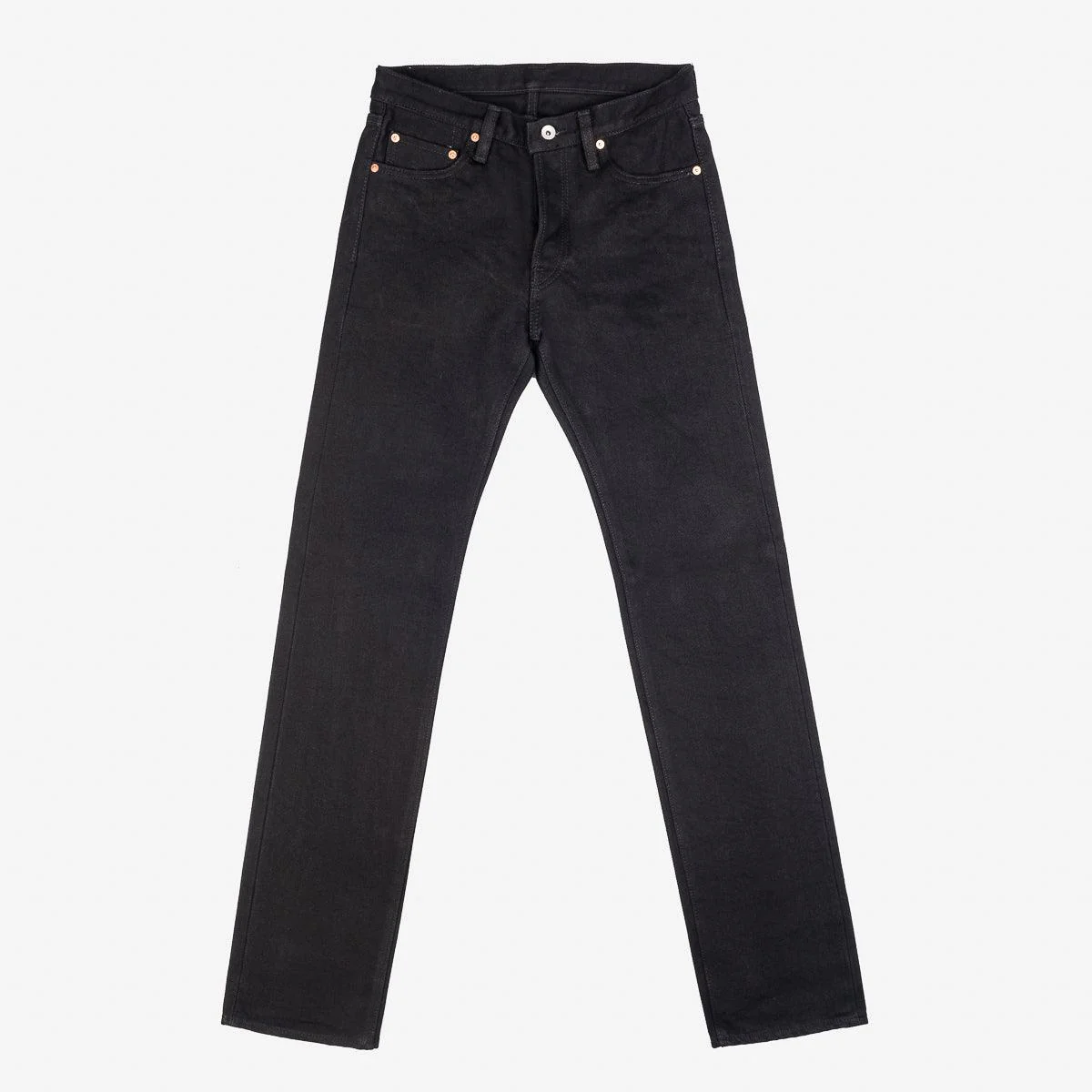 IH-666S-SBG - 21oz Selvedge Denim Slim Straight Jeans - Superblack (Fades To Grey) - Image 8