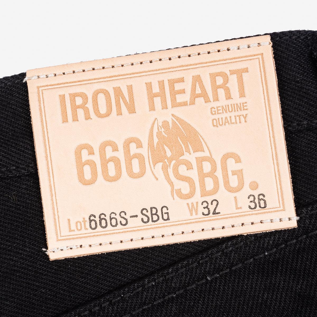 IH-666S-SBG - 21oz Selvedge Denim Slim Straight Jeans - Superblack (Fades To Grey) - Image 9