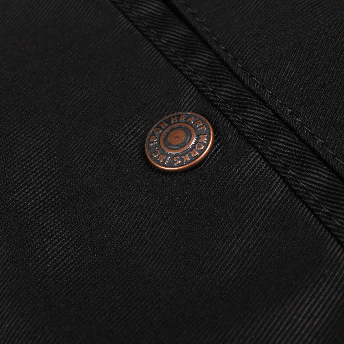IH-721-BLK - 9oz Mercerised Selvedge Cotton Slim Tapered Chino - Black - Image 12