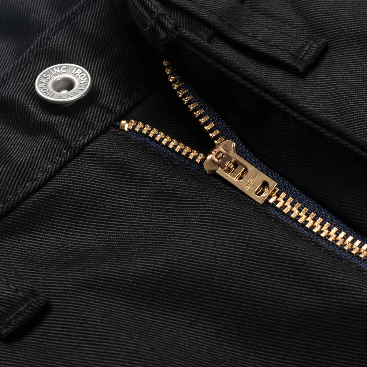 IH-721-BLK - 9oz Mercerised Selvedge Cotton Slim Tapered Chino - Black - Image 15