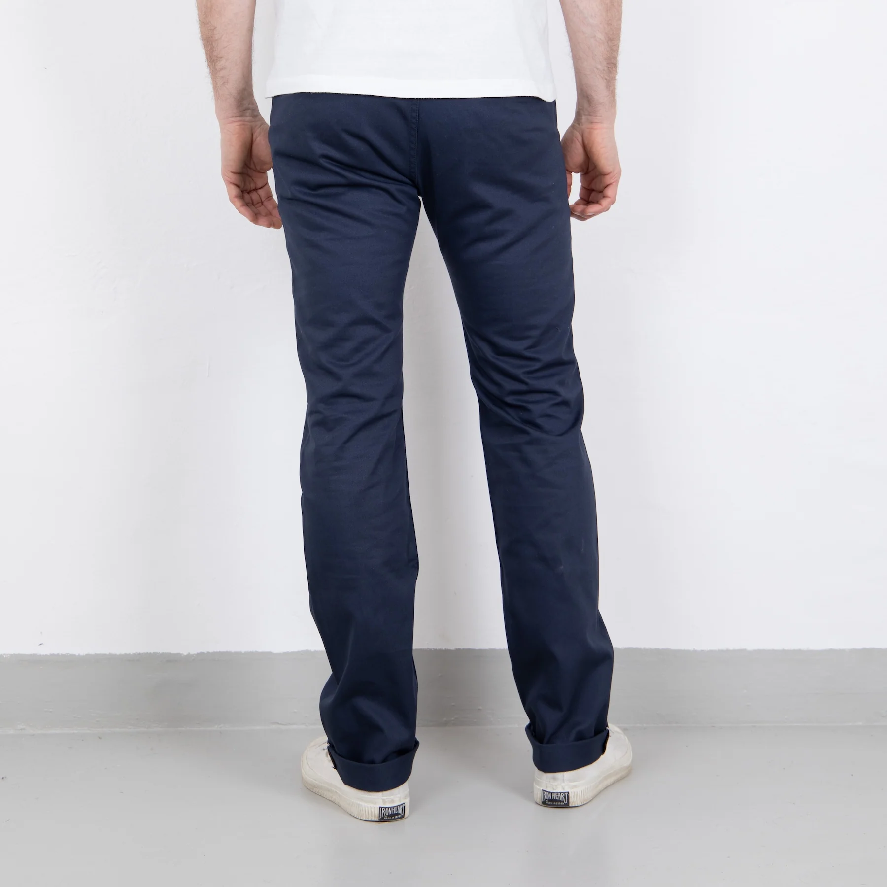 IH-721-NAV - 9oz Mercerised Selvedge Cotton Slim Tapered Chino - Navy - Image 5