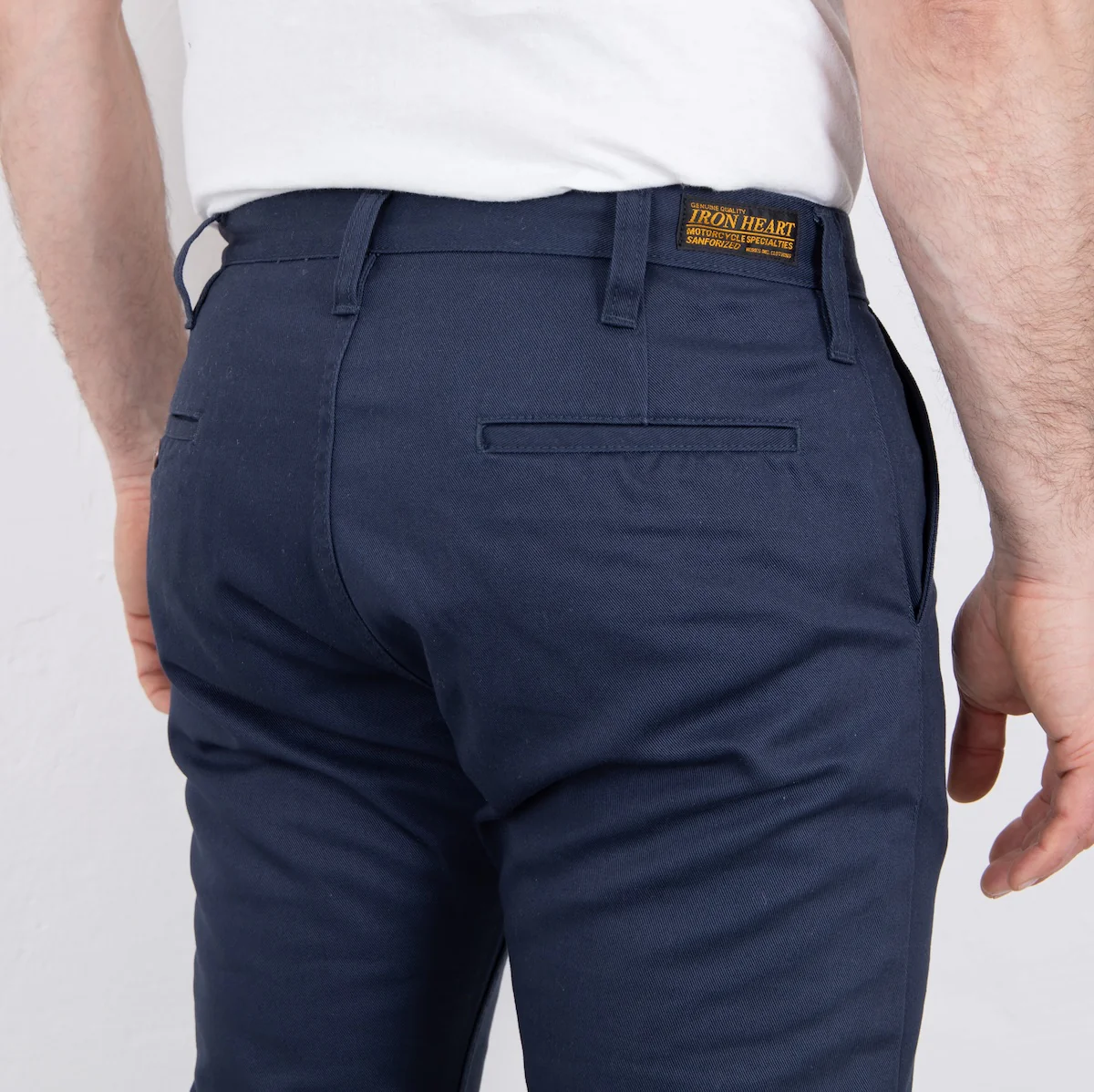 IH-721-NAV - 9oz Mercerised Selvedge Cotton Slim Tapered Chino - Navy - Image 6