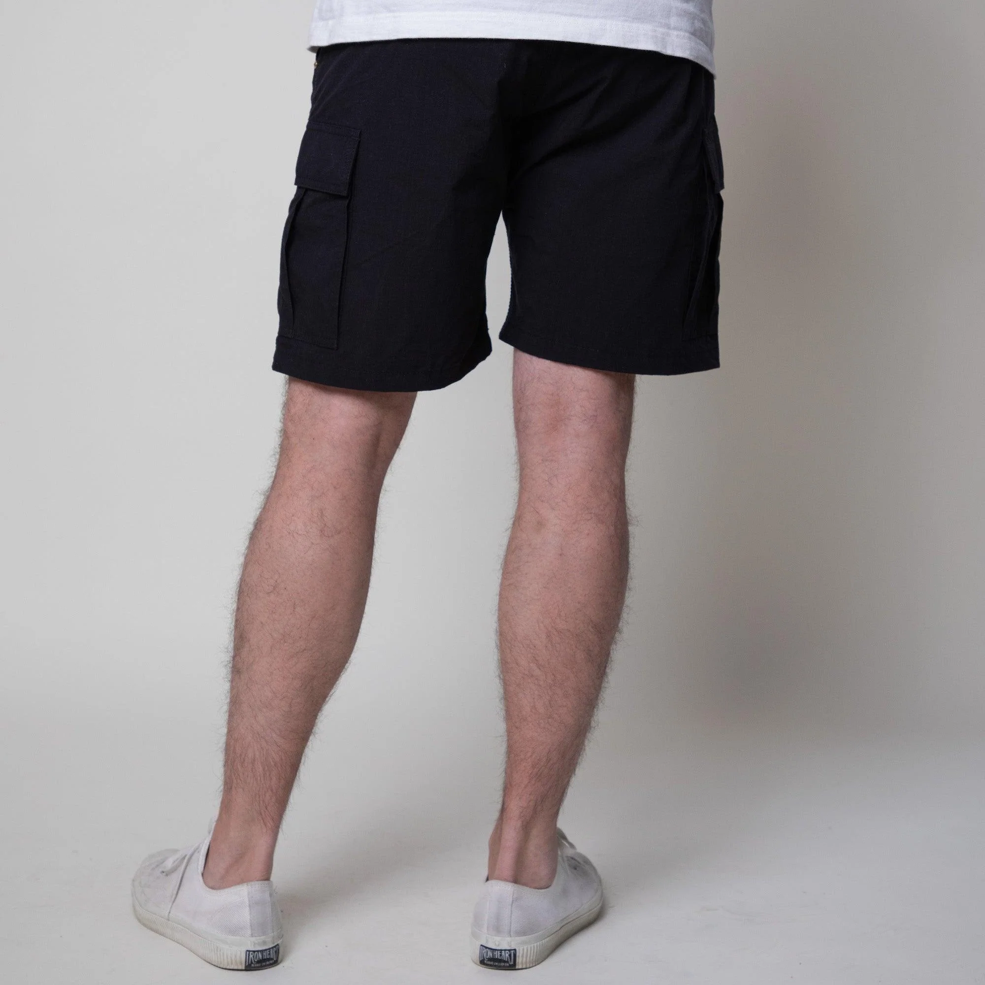 IH-736-BLK - Ripstop Cargo Shorts - Black - Image 3