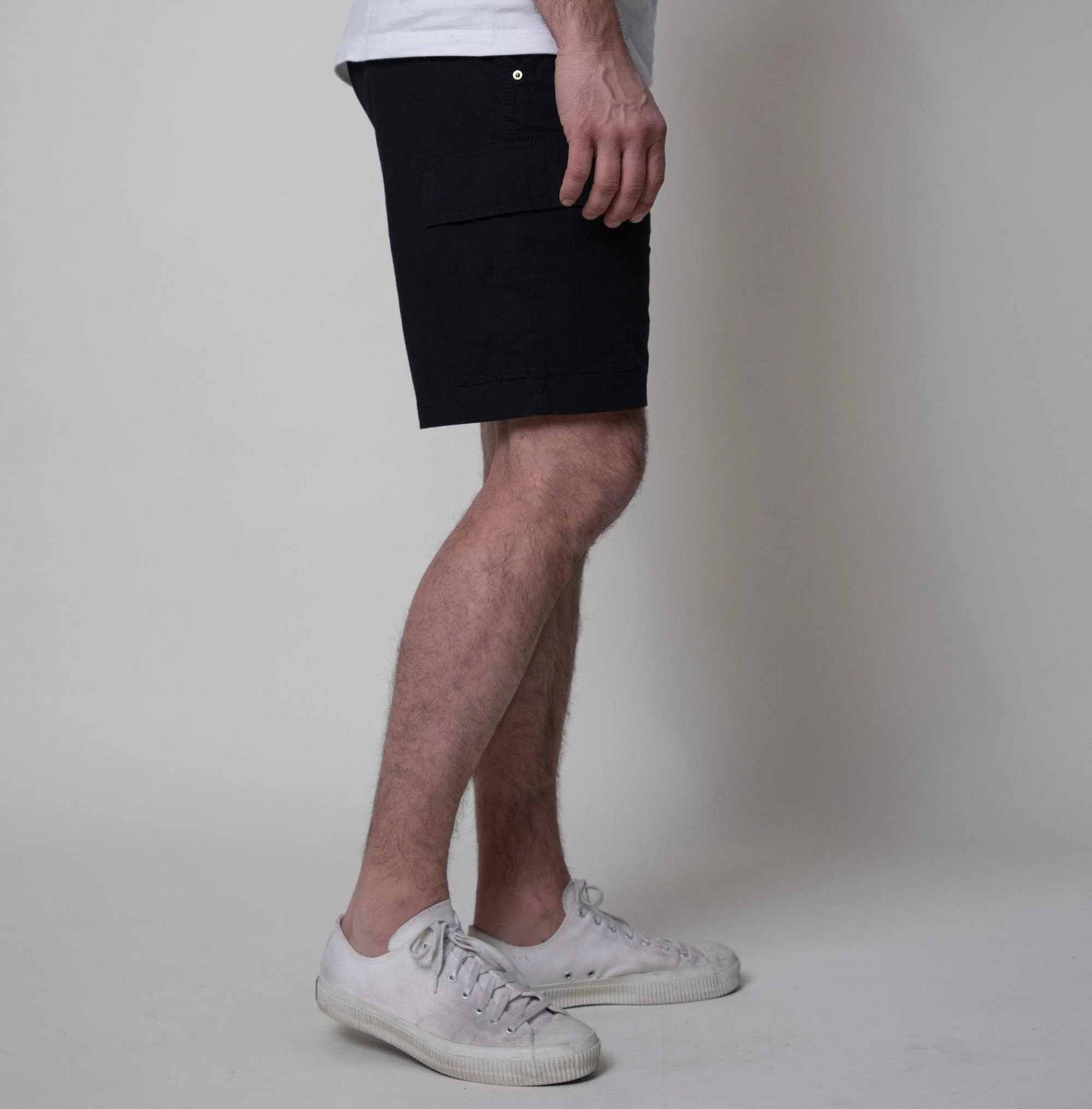 IH-736-BLK - Ripstop Cargo Shorts - Black - Image 4