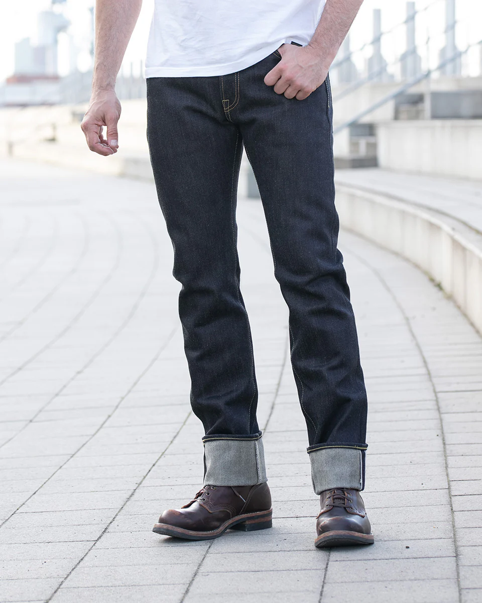 IH-777-XHS - 25oz Selvedge Denim Slim Tapered Cut Jeans - Indigo - Image 3