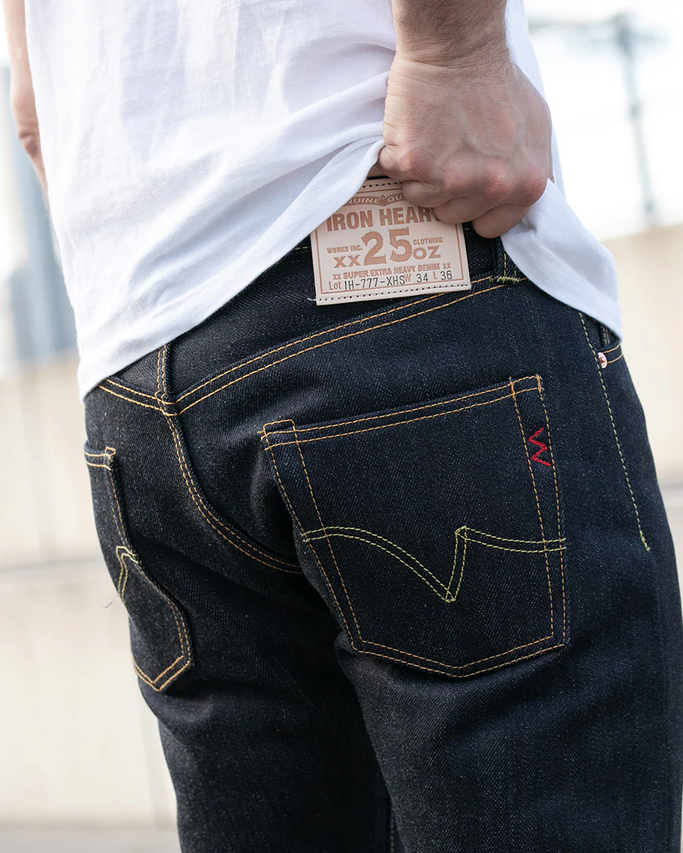 IH-777-XHS - 25oz Selvedge Denim Slim Tapered Cut Jeans - Indigo - Image 4