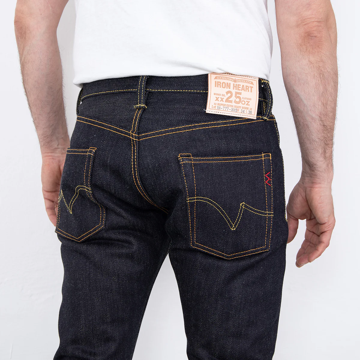 IH-777-XHS - 25oz Selvedge Denim Slim Tapered Cut Jeans - Indigo - Image 5