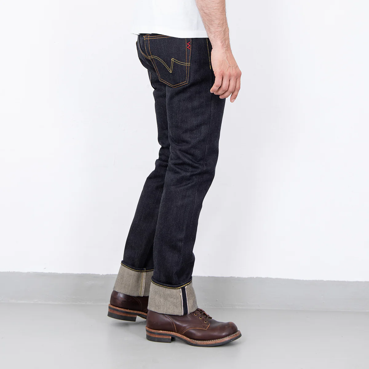 IH-777-XHS - 25oz Selvedge Denim Slim Tapered Cut Jeans - Indigo - Image 6