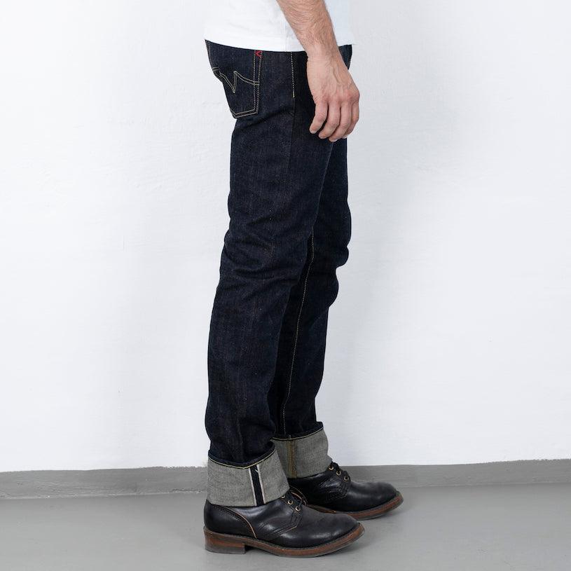 IH-777N - 17oz Selvedge Denim Slim Tapered Cut Jeans - Natural Indigo - Image 3